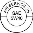 API 服務 sae 5w40 的黑白標誌。