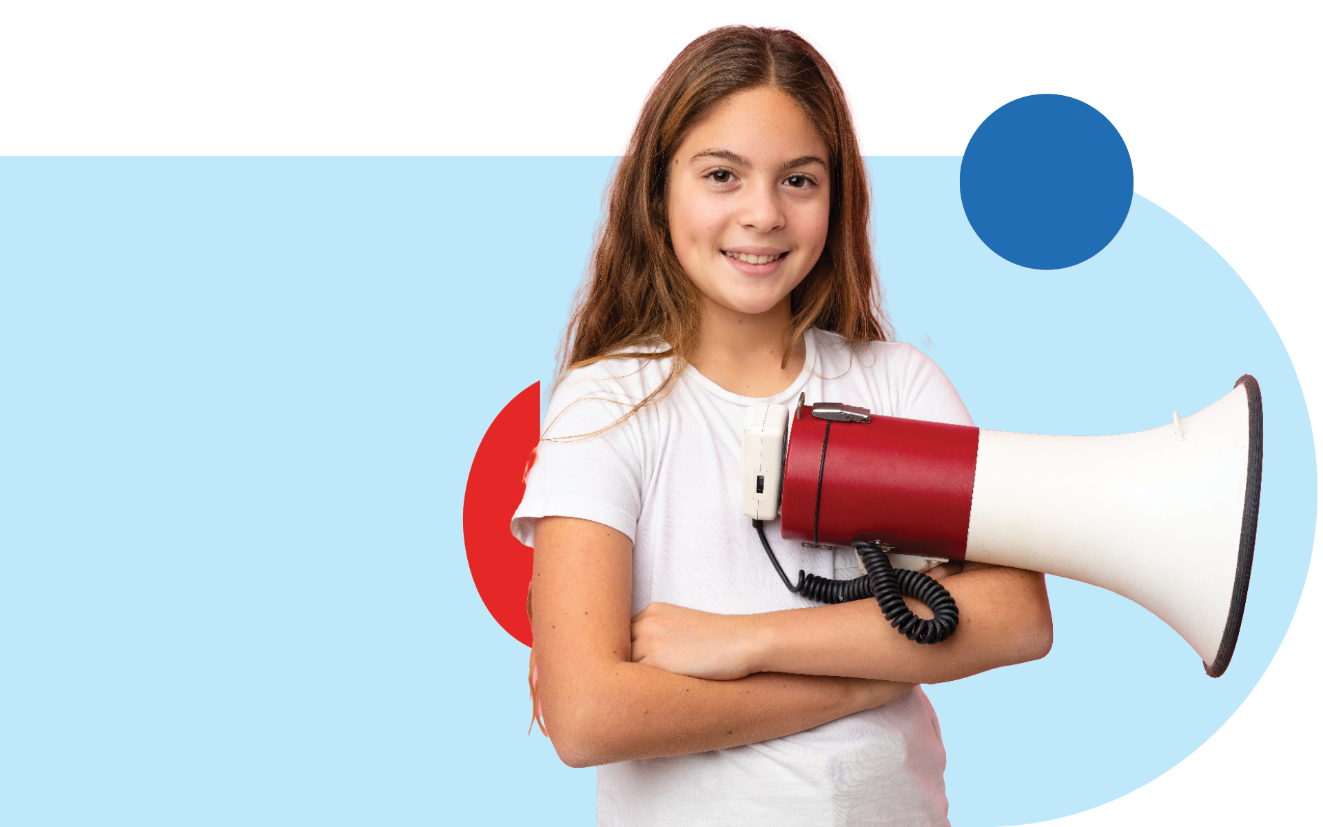 girl holding mega phone