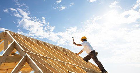 Residential Roof — Worker Working on a Roof Structure in Citrus County, FL