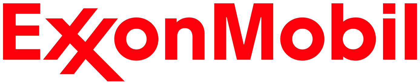 The ExxonMobil logo in red. The 