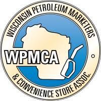 Logo for Wisconsin Petroleum Marketers & Convenience Store Assoc. with Wisconsin outline and fuel pump.