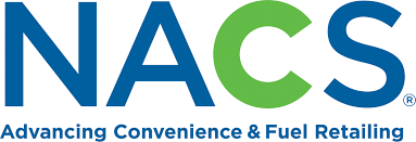 NACS logo: Blue and green letters, 