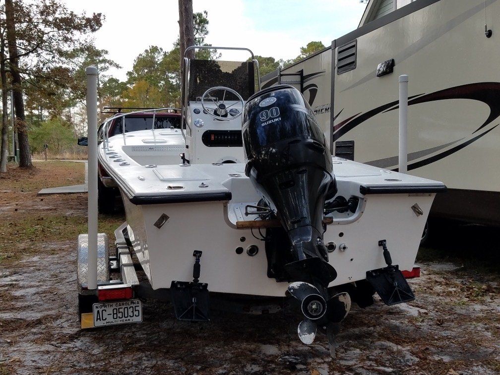 White Motor Boat on Land— Chesapeake, VA — Lancet Marine