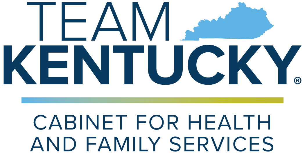 Team Kentucky logo: Blue text with Kentucky outline, Cabinet for Health and Family Services.