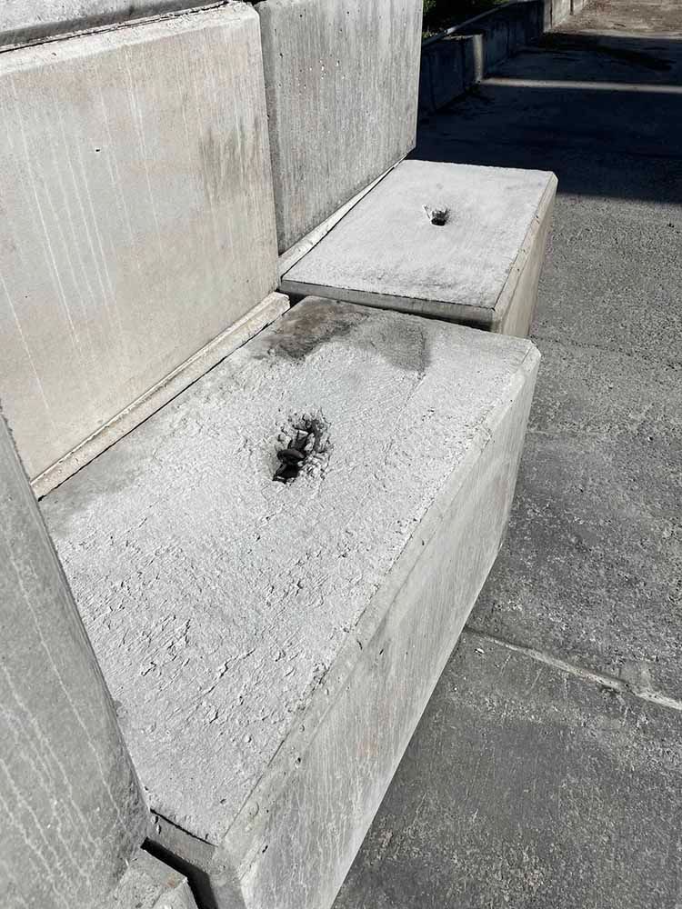 Close Up Of A Concrete Block With A Hole In It — Providing Steel & Concrete Construction In Gold Coast, QLD