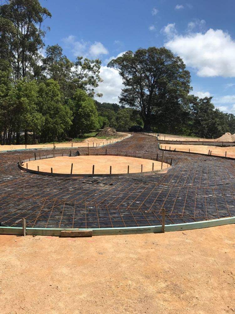 Concrete circular Driveway being built — Providing Steel & Concrete Construction In Eviron, NSW