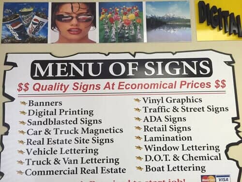 Menu of Signs — All Star Signs in Indian Trail, NC
