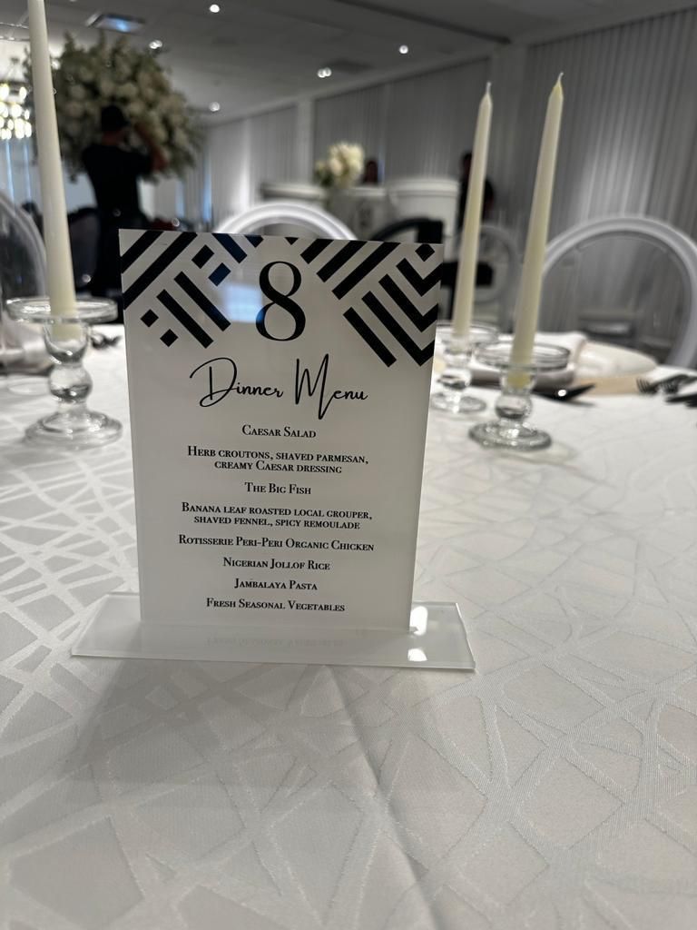 Custom Acrylic Menu
