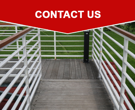 Iron fence on the rooftop with white color