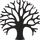 A black and white silhouette of a tree without leaves on a white background.