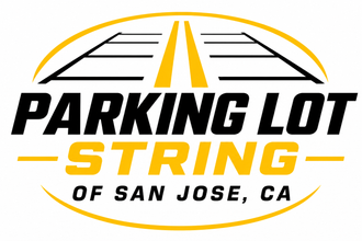 Parking Lot Striping of Long Beach CA logo with sunset design and professional pavement marking branding