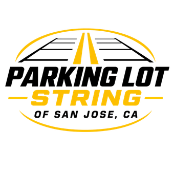 Parking Lot Striping of Long Beach CA logo with sunset design and professional pavement marking branding