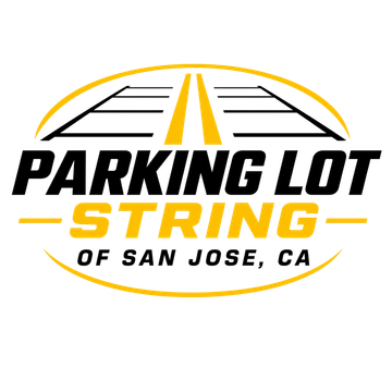 Parking Lot Striping of Long Beach CA logo with sunset design and professional pavement marking branding