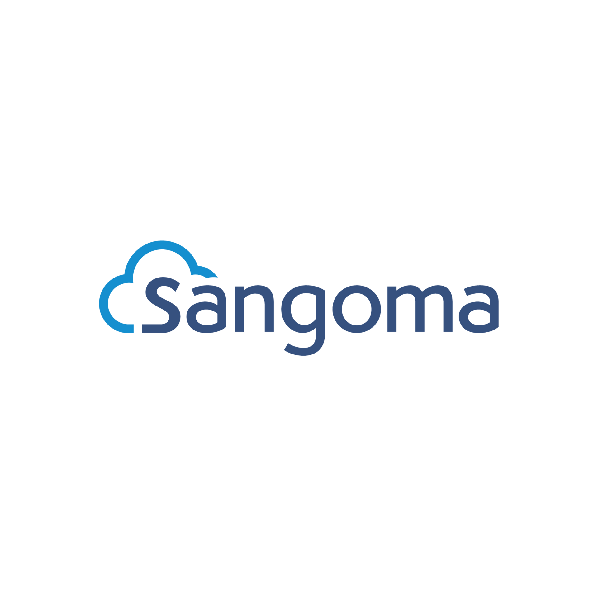 Sangoma logo in blue and dark gray with a cloud icon