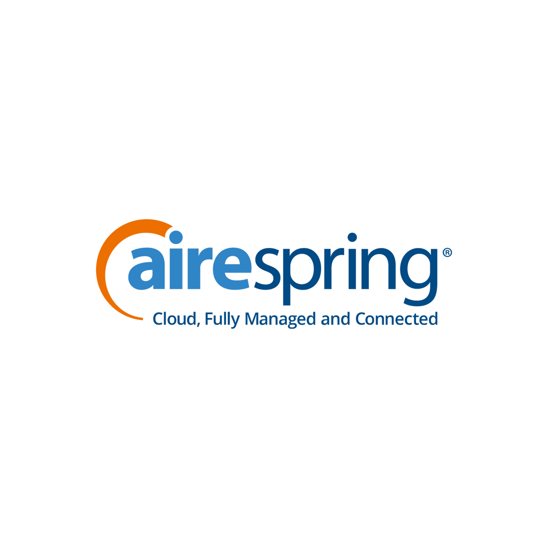 Airespring logo with orange and blue text and the tagline “Cloud, Fully Managed and Connected.”