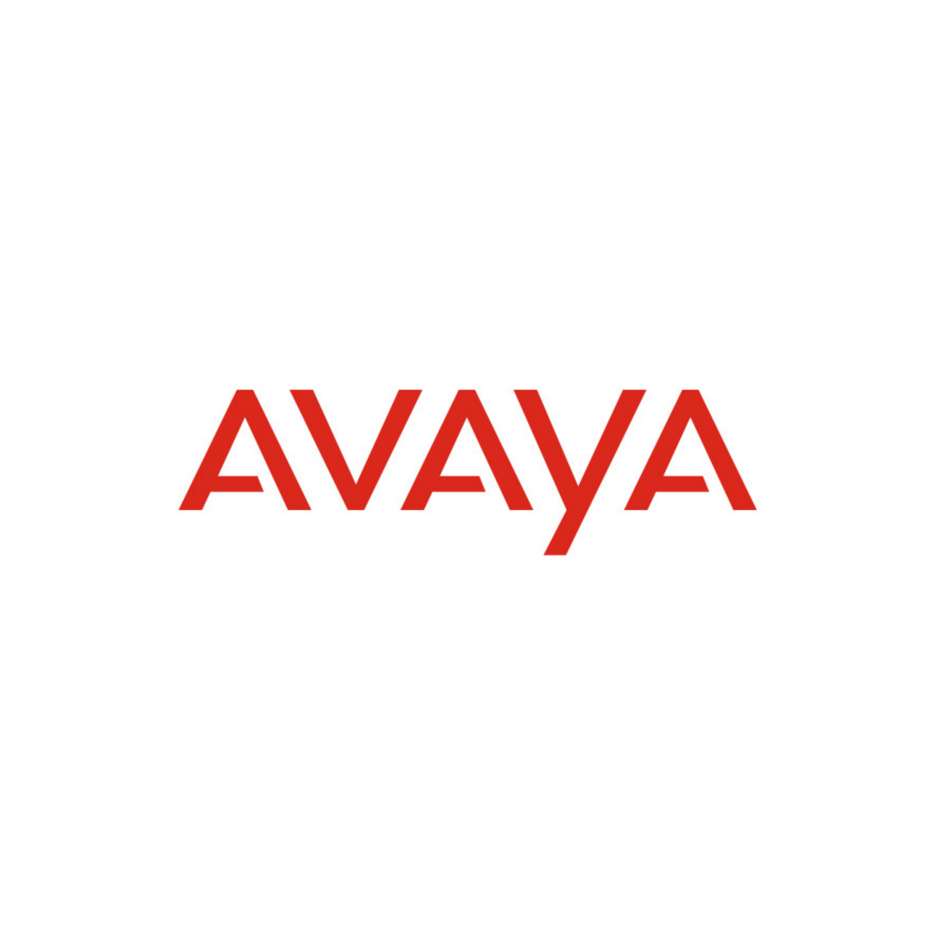 Red Avaya logo on a white background