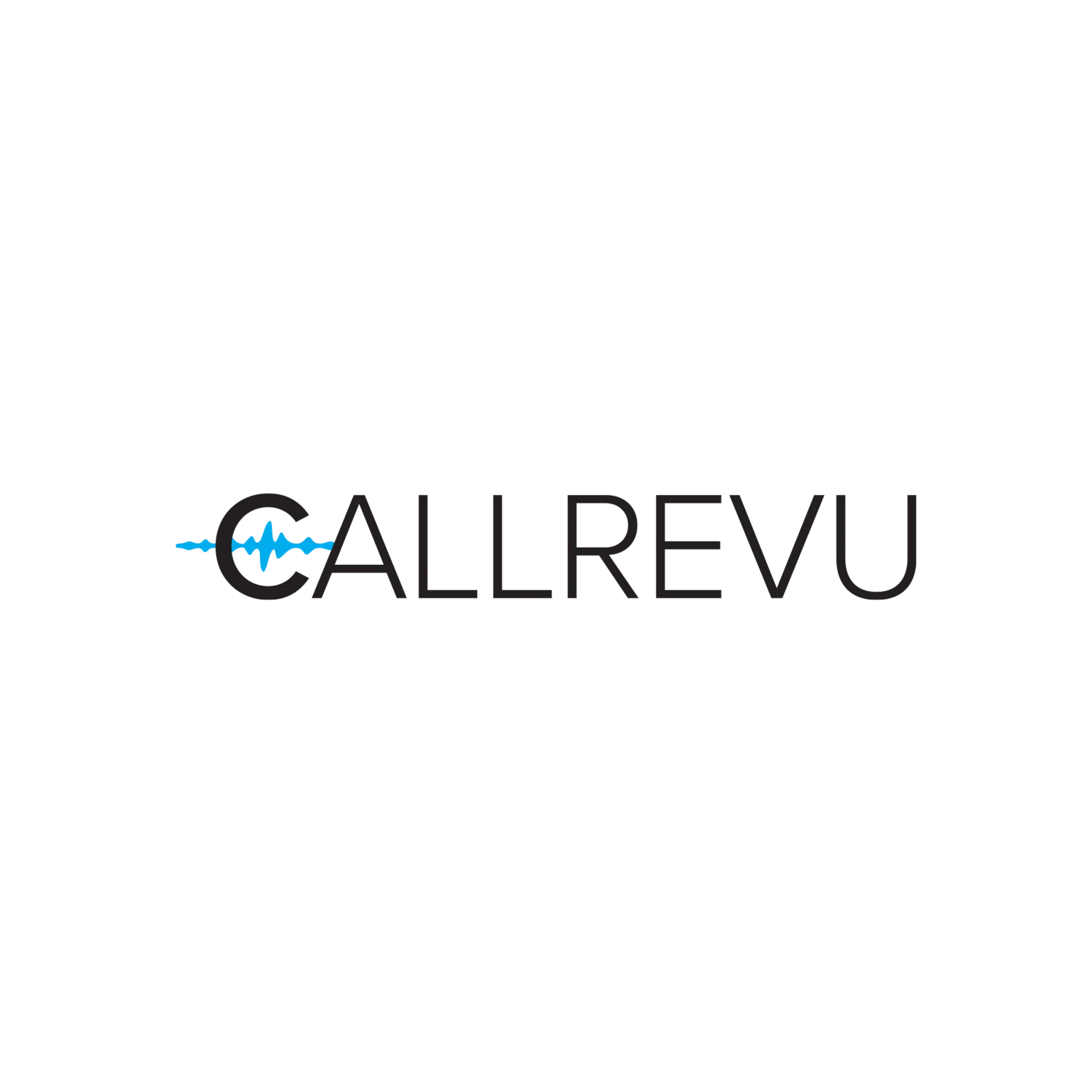 CALLREVU logo in black text with a blue accent on the C