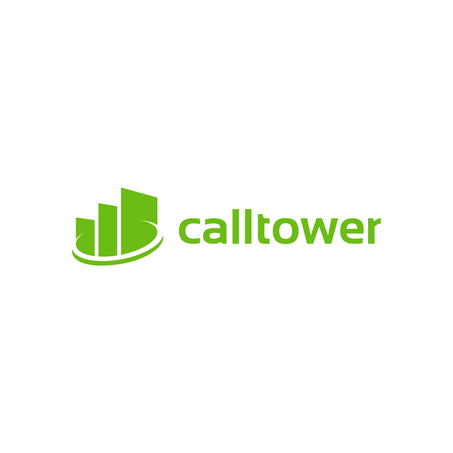 Green CallTower logo with stylized bar chart icon and the word “calltower” in green.