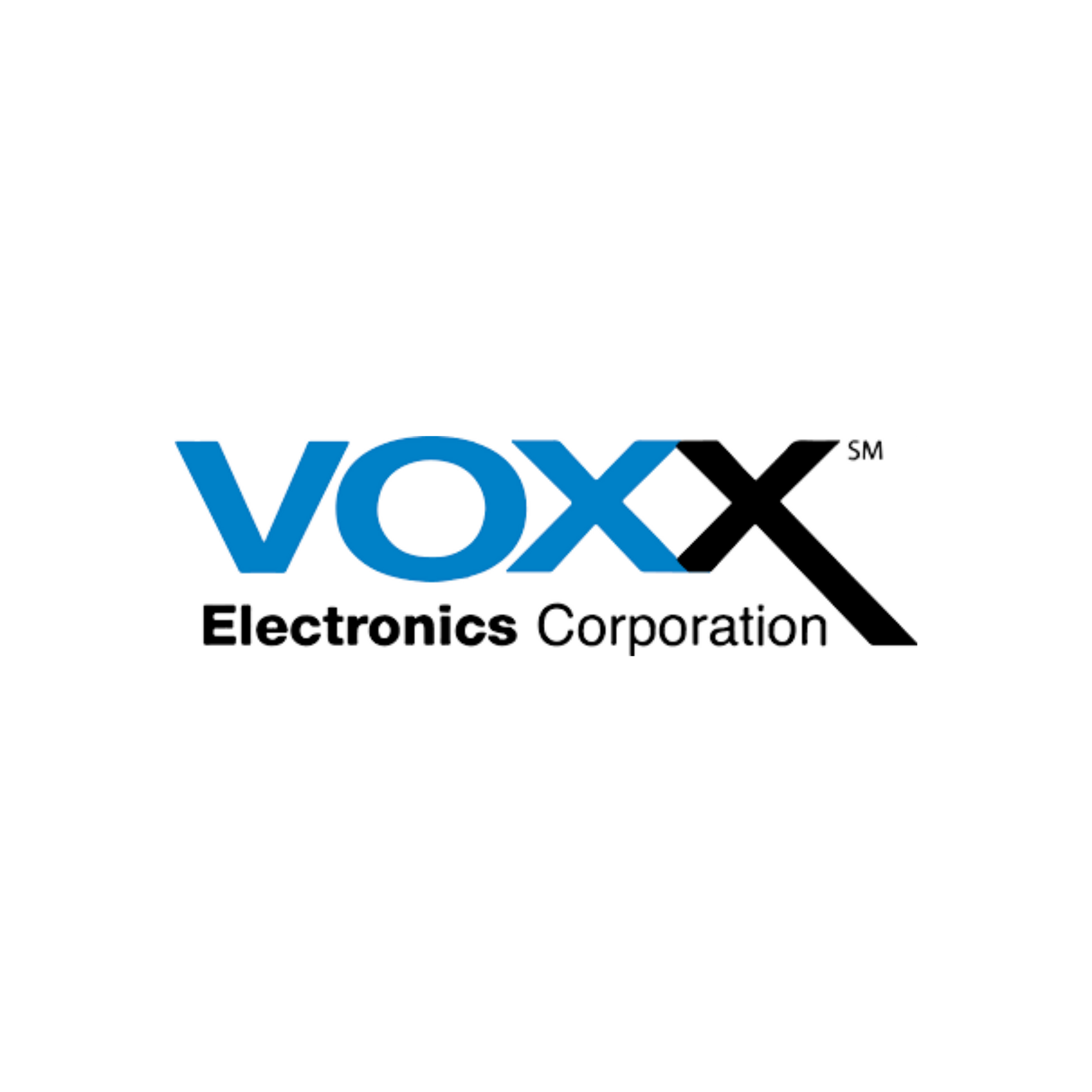 VOXX Electronics Corporation logo in blue and black text on a white background