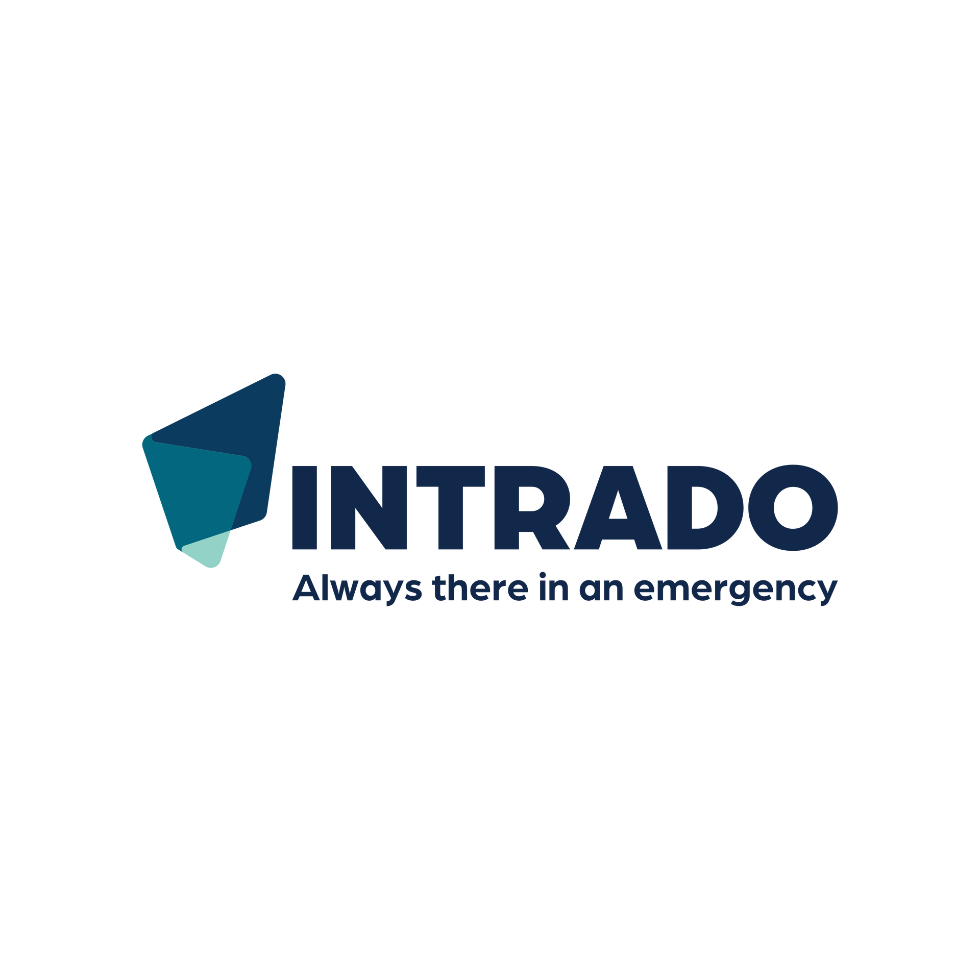 INTRADO logo in blue with the tagline “Always there in an emergency”