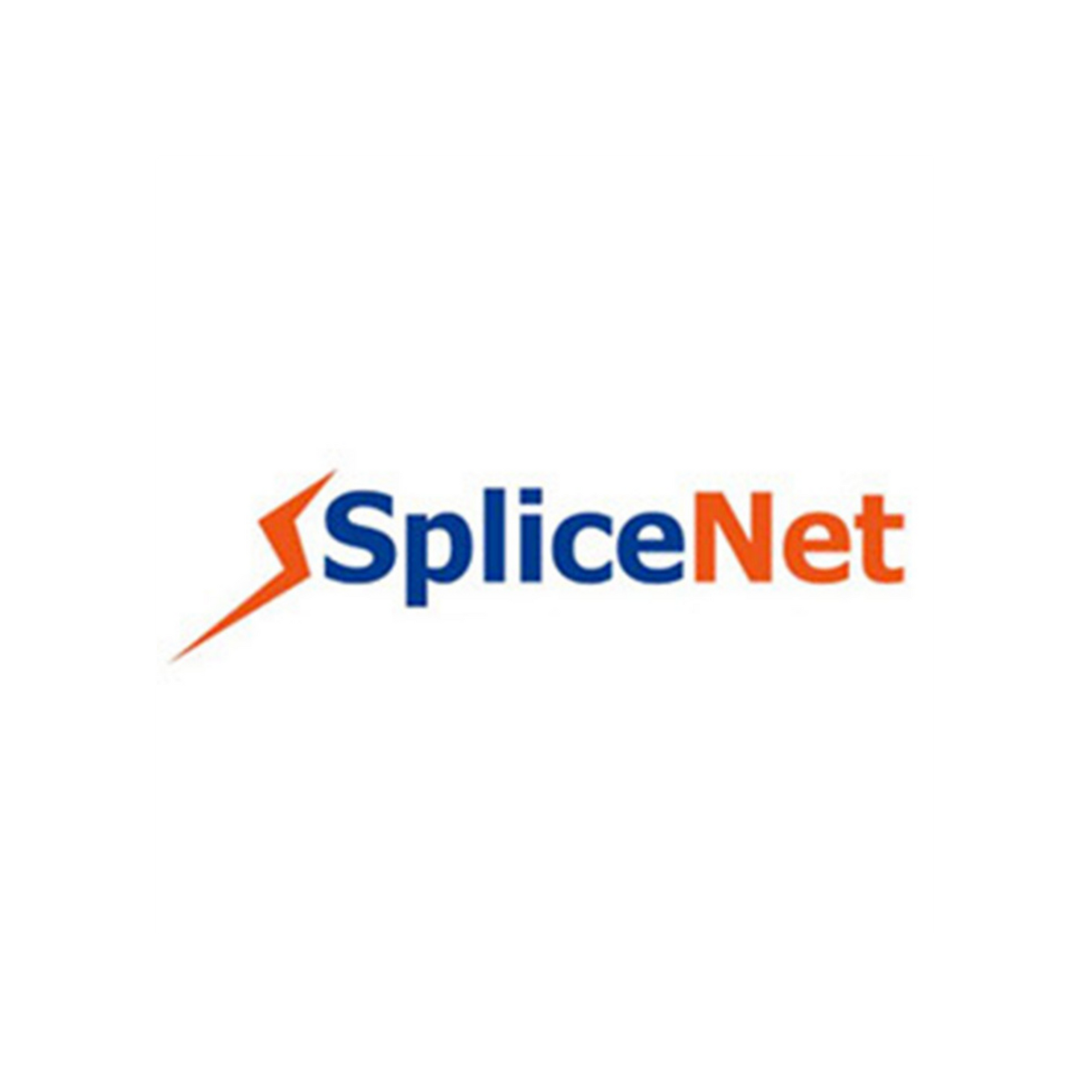 SpliceNet logo in blue and orange on a white background