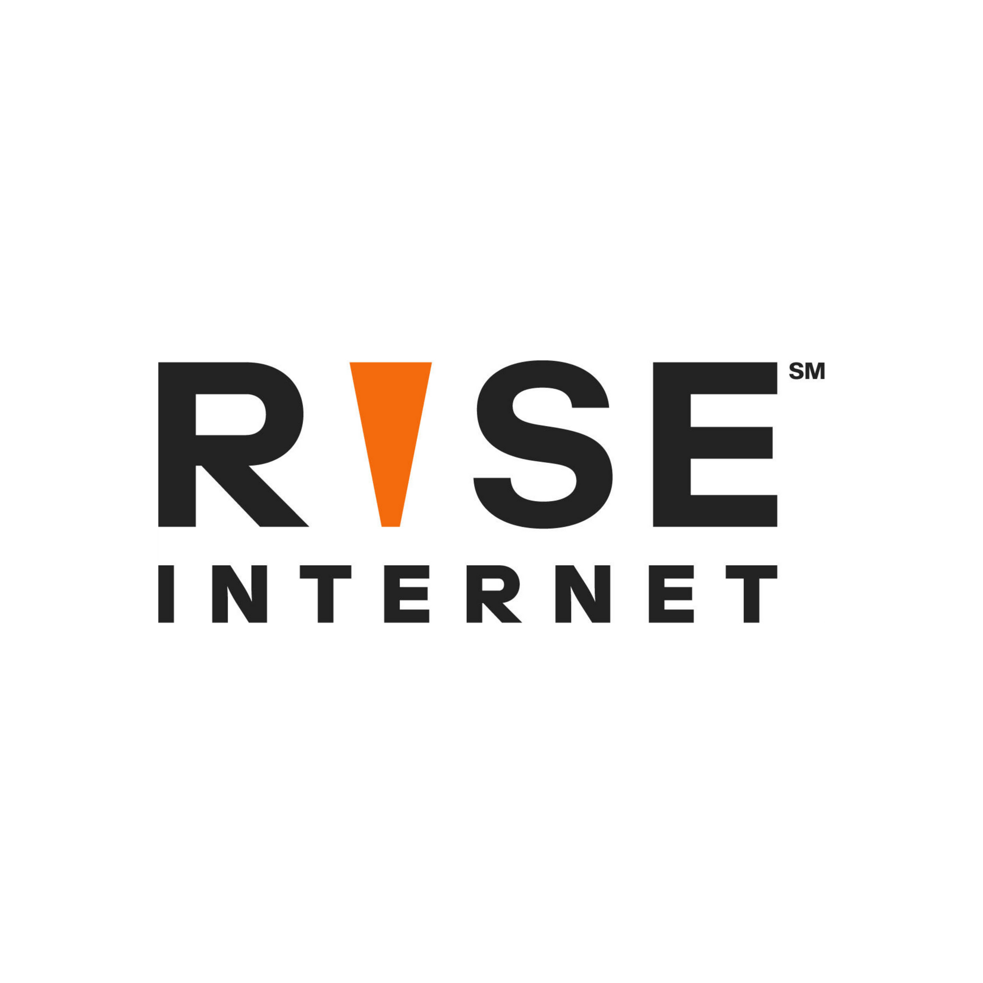 RISE Internet logo in black and orange on a white background