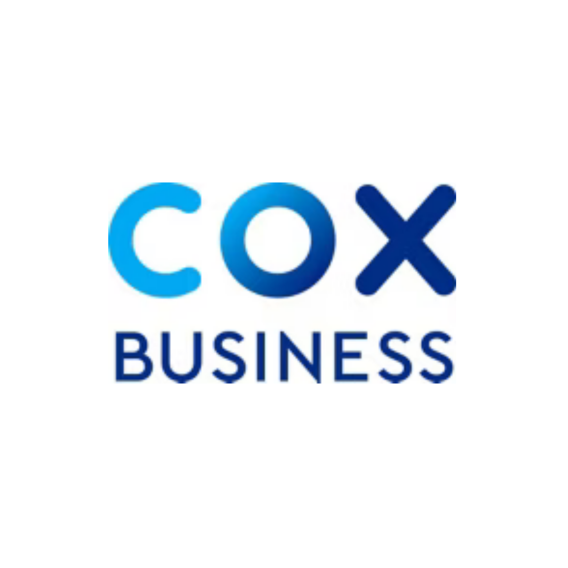 Cox Business logo in blue gradient on a white background