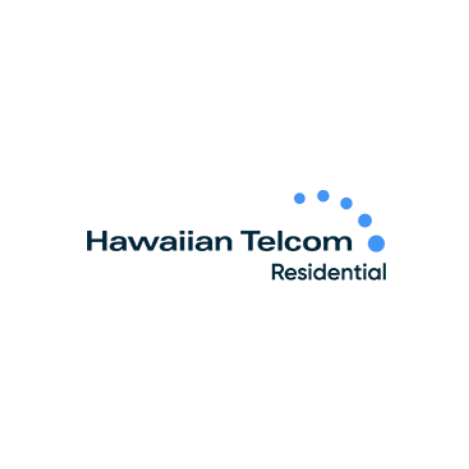 Hawaiian Telcom Residential logo with blue dots above the text on a white background