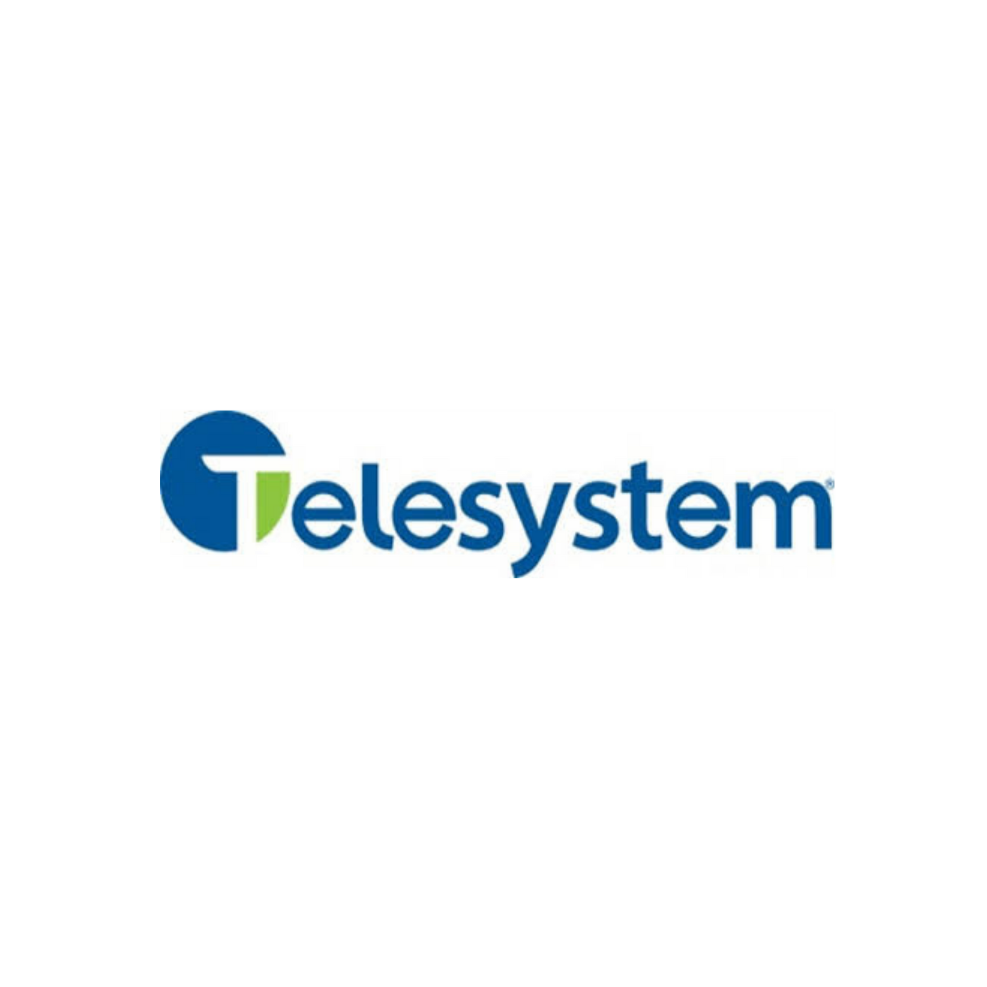 Telesystem logo in blue and green on a white background