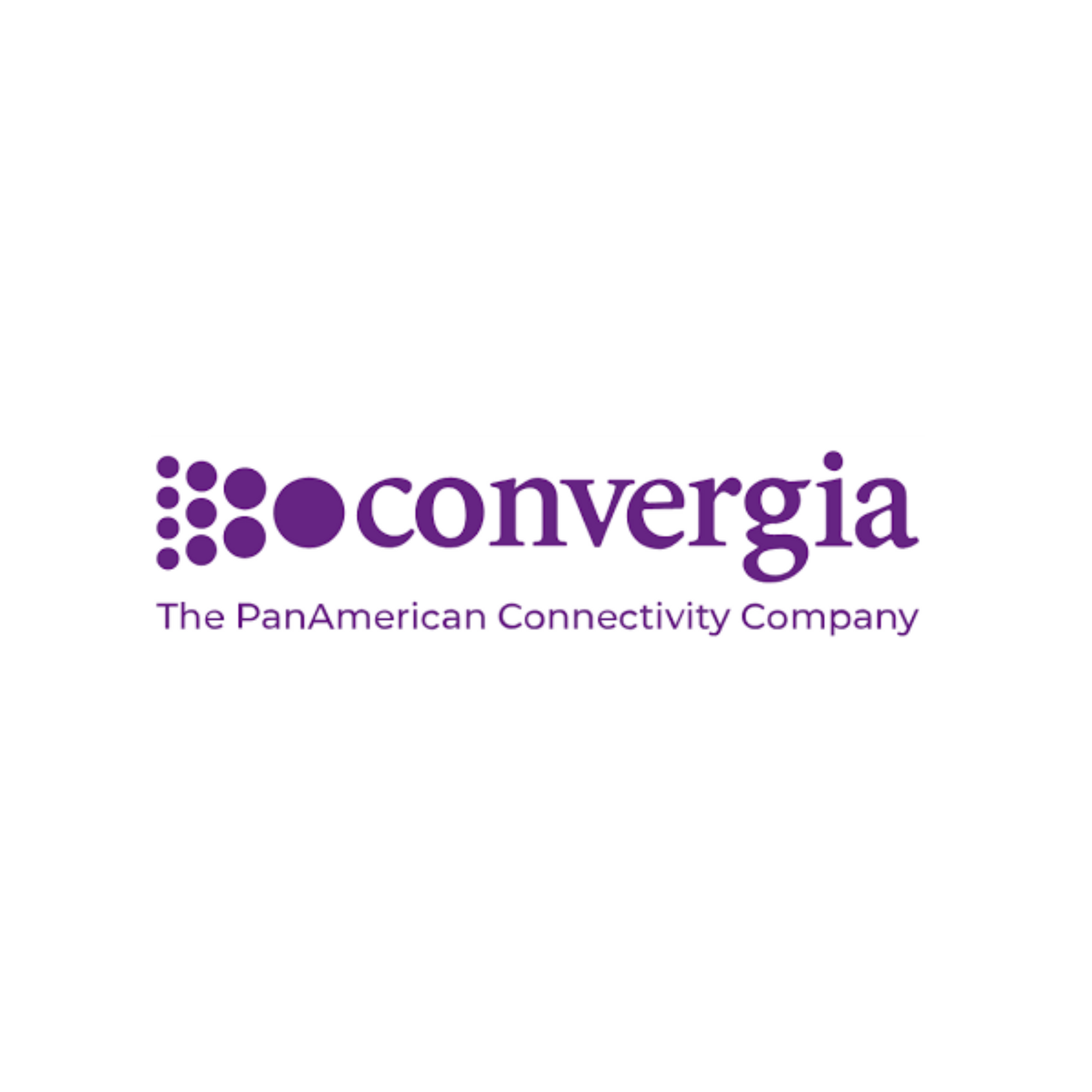 Convergia purple logo with tagline “The PanAmerican Connectivity Company” on a white background