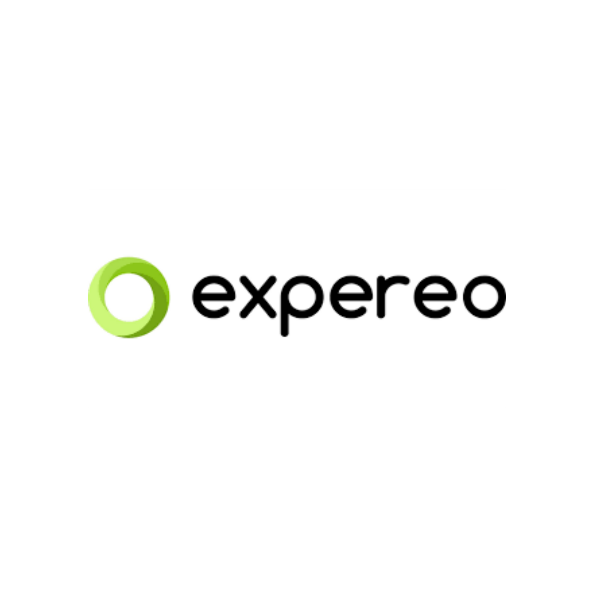 Expereo logo with green circular icon and black wordmark on white background