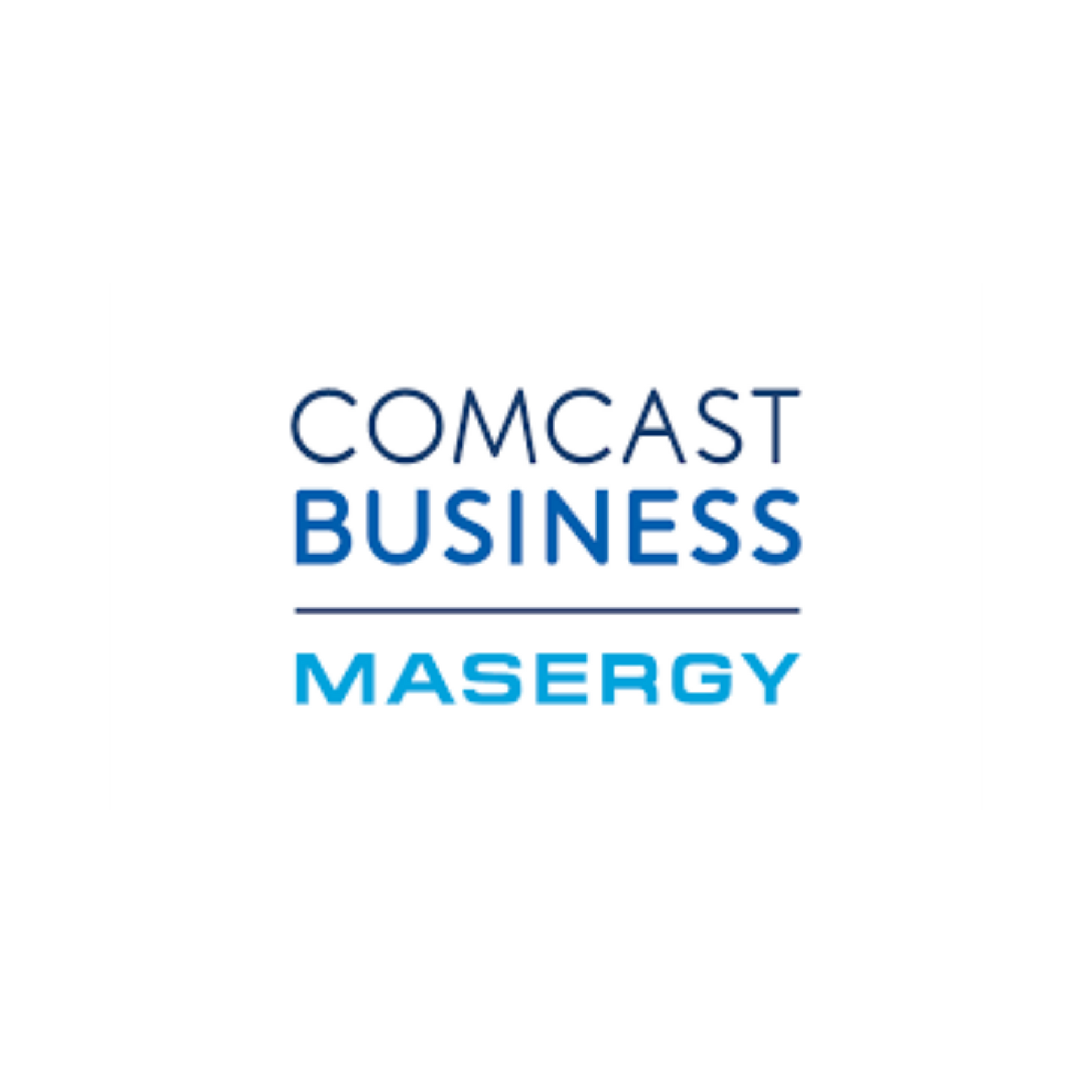 Comcast Business and Masergy logos in blue on a white background