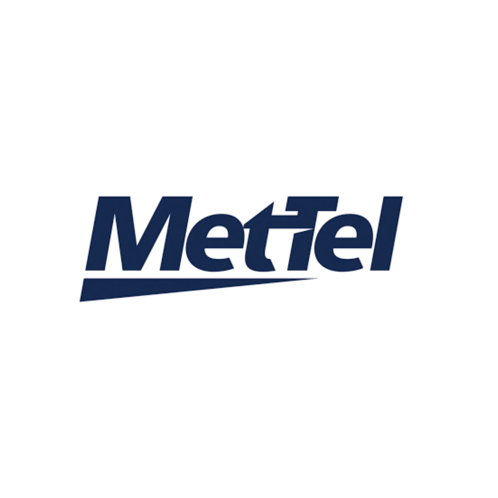 MetTel logo in dark blue text with a stylized underline on a white background