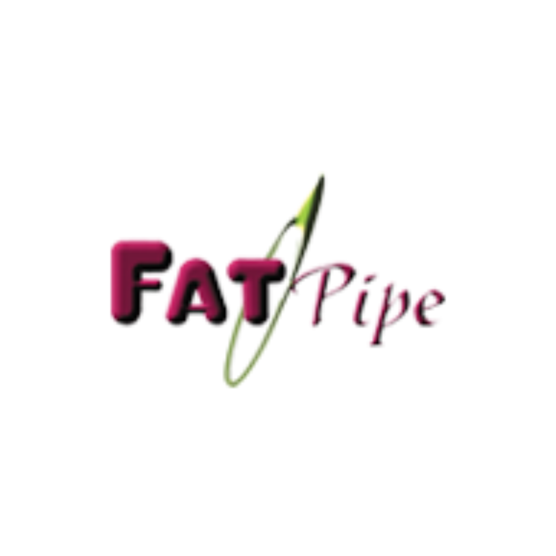 FAT Pipe logo in magenta and black with a green swoosh on a white background