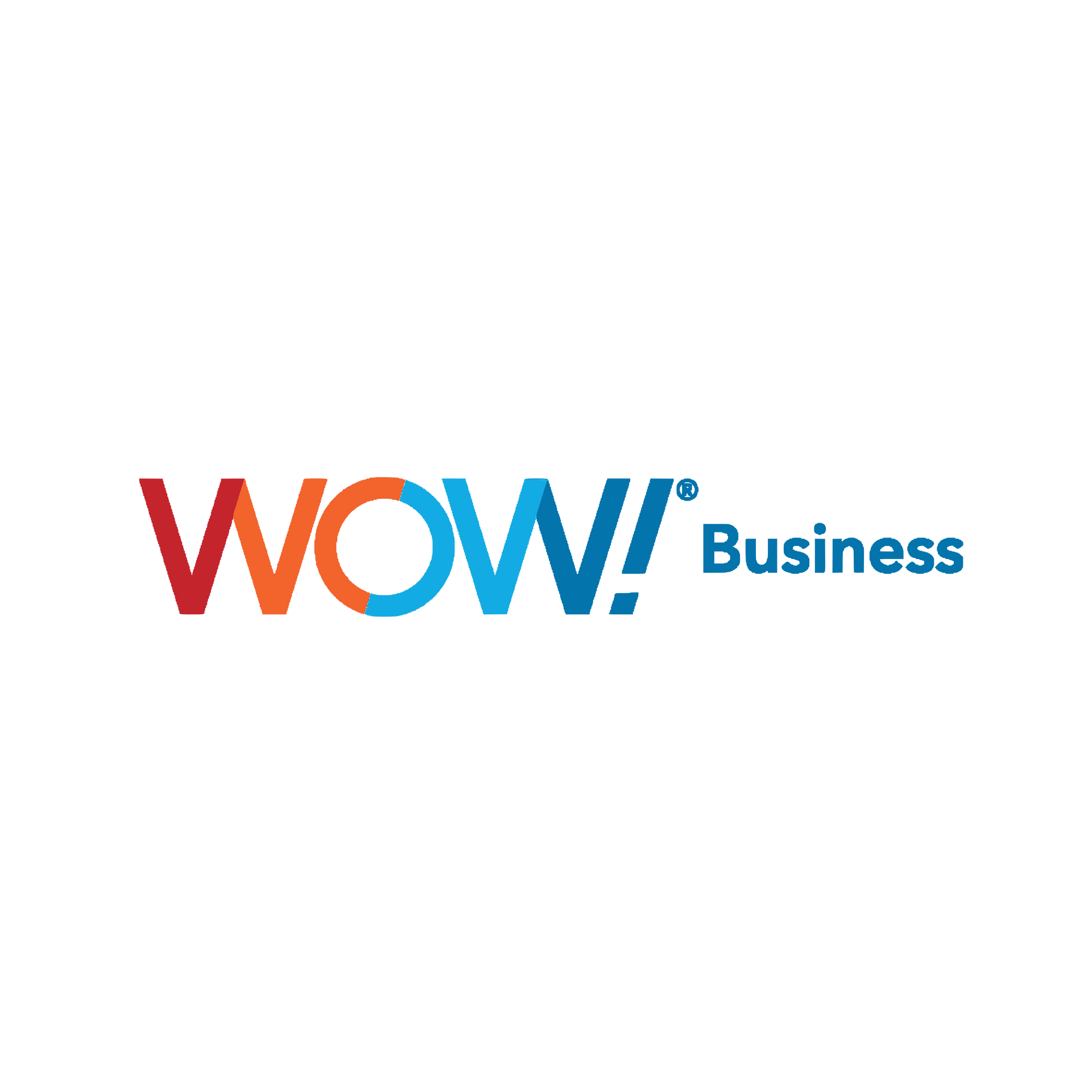 WOW! Business logo in red, orange, and blue on a white background