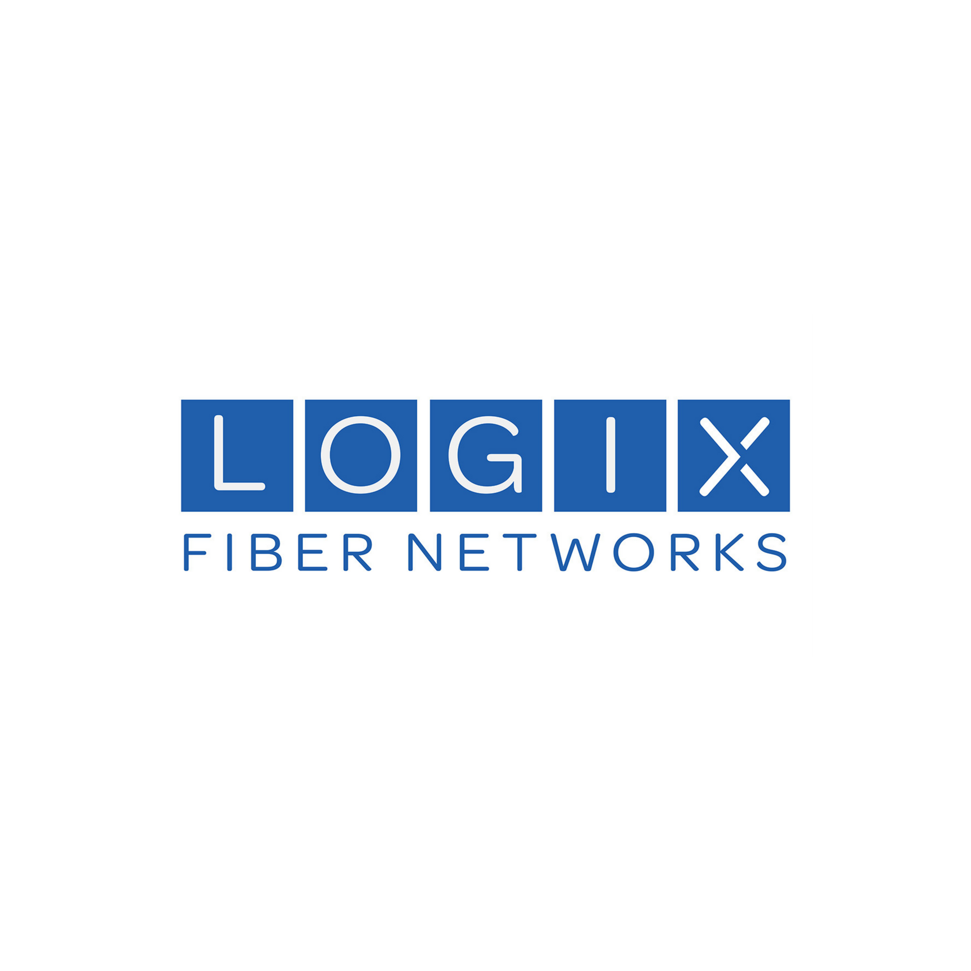 LOGIX Fiber Networks logo in blue and white