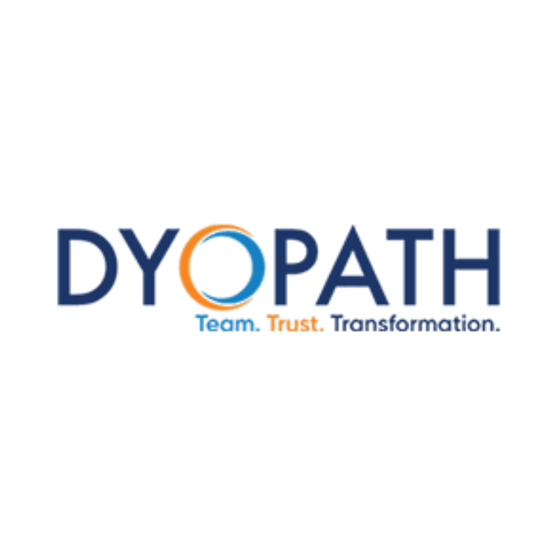 Dyopath logo in blue and orange with the tagline “Team. Trust. Transformation.”