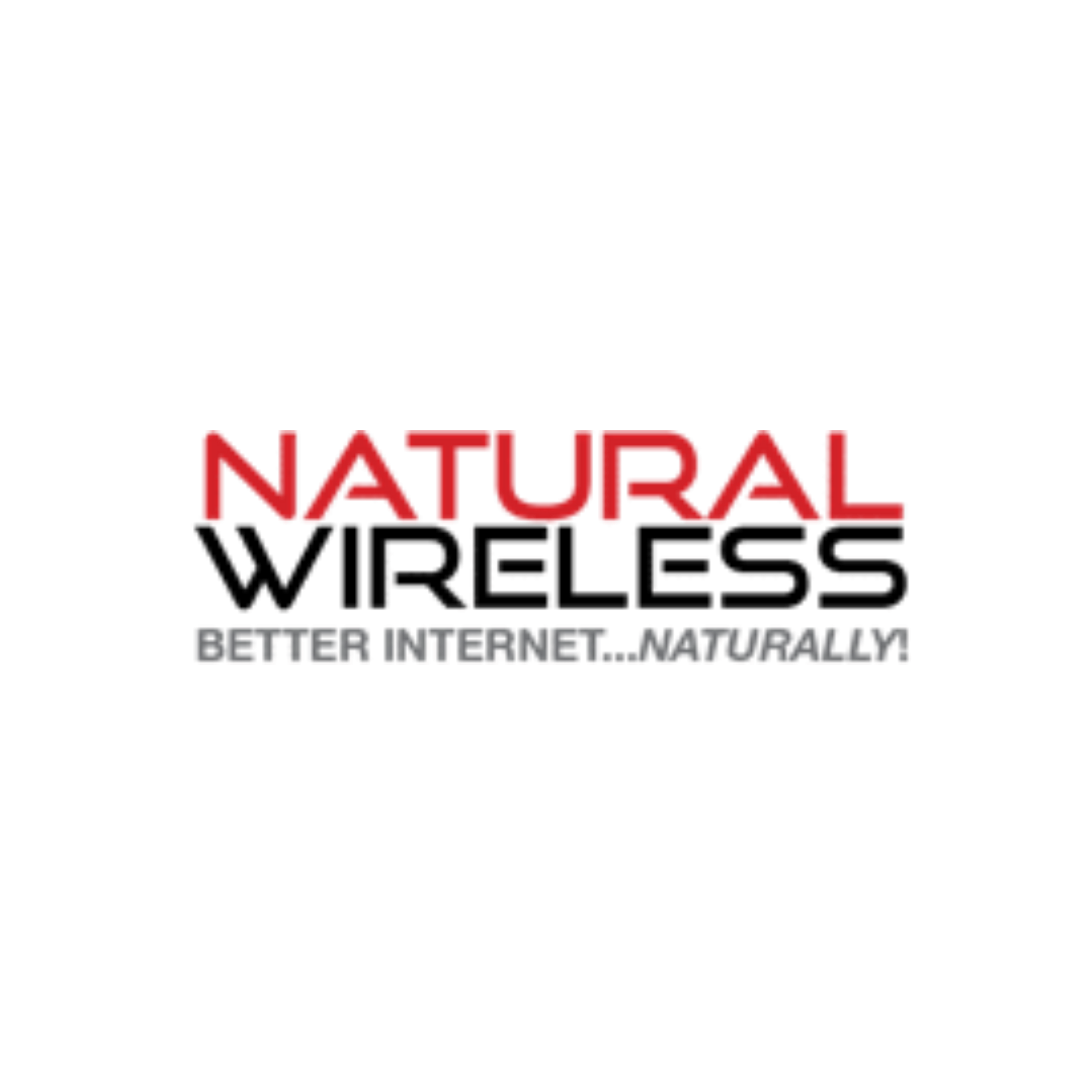 Natural Wireless logo with red and black text and tagline “Better Internet...Naturally!”
