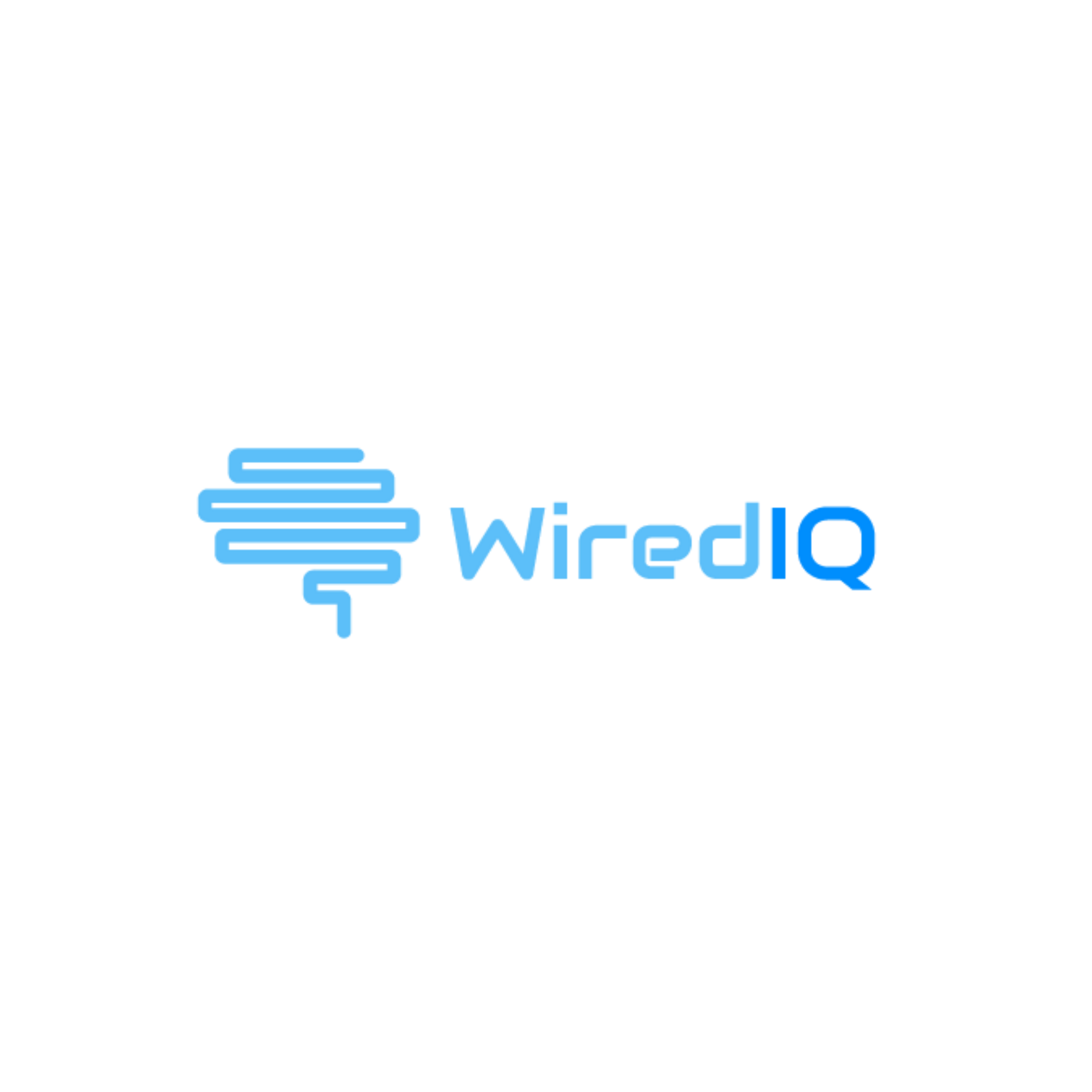 Blue WiredIQ logo on a white background