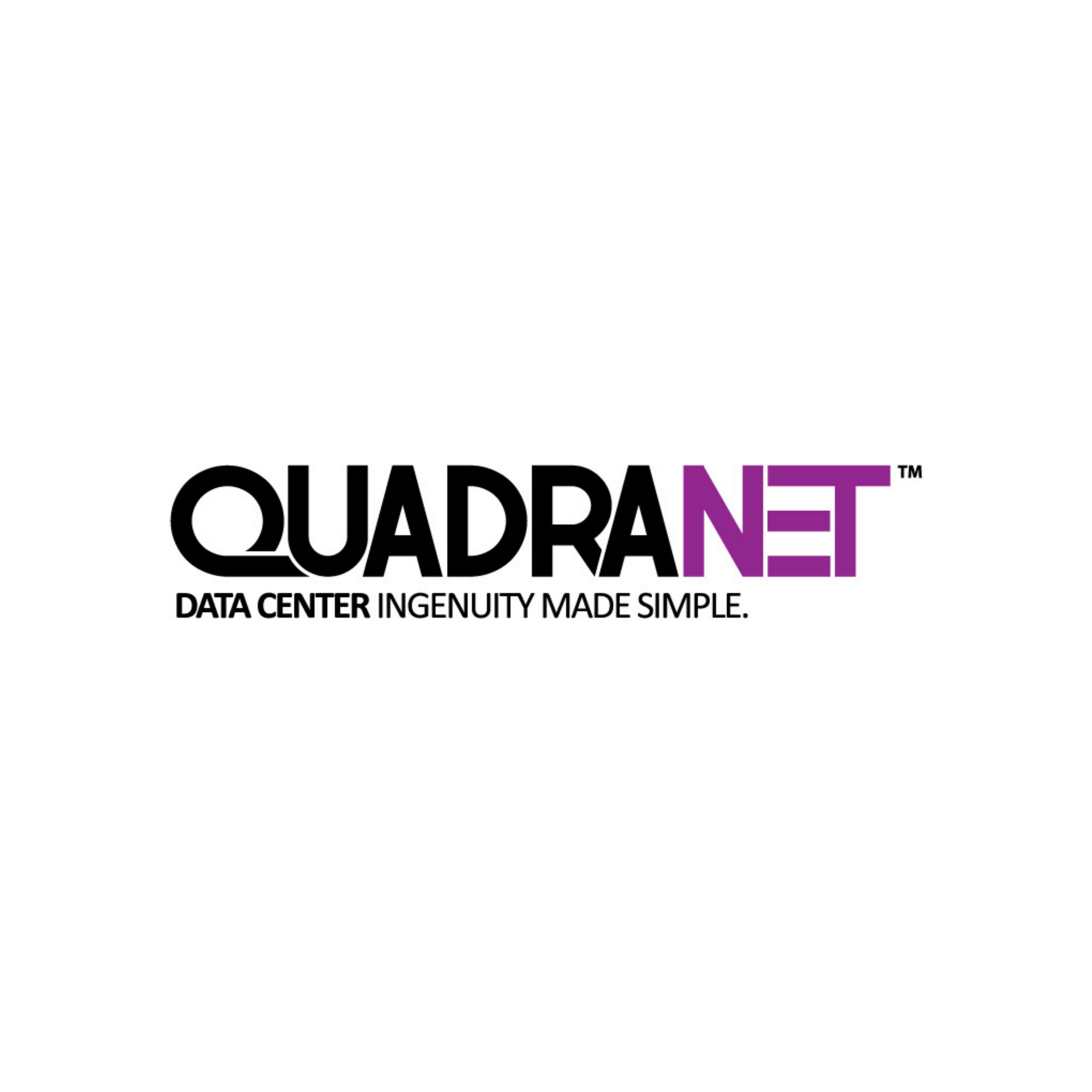 Quadranet logo in black and magenta with tagline “Data Center Ingenuity Made Simple.”