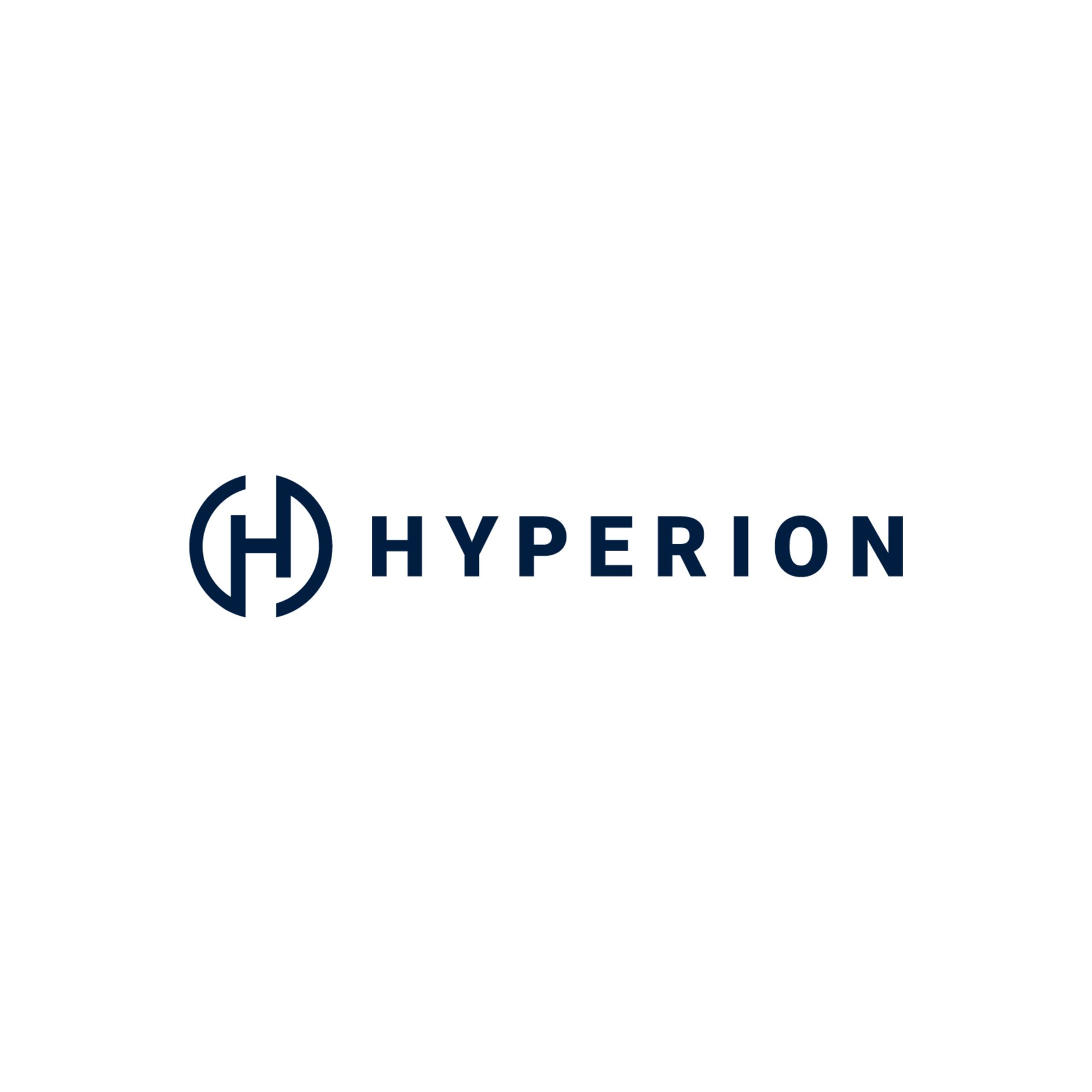 Hyperion logo in dark blue on a white background