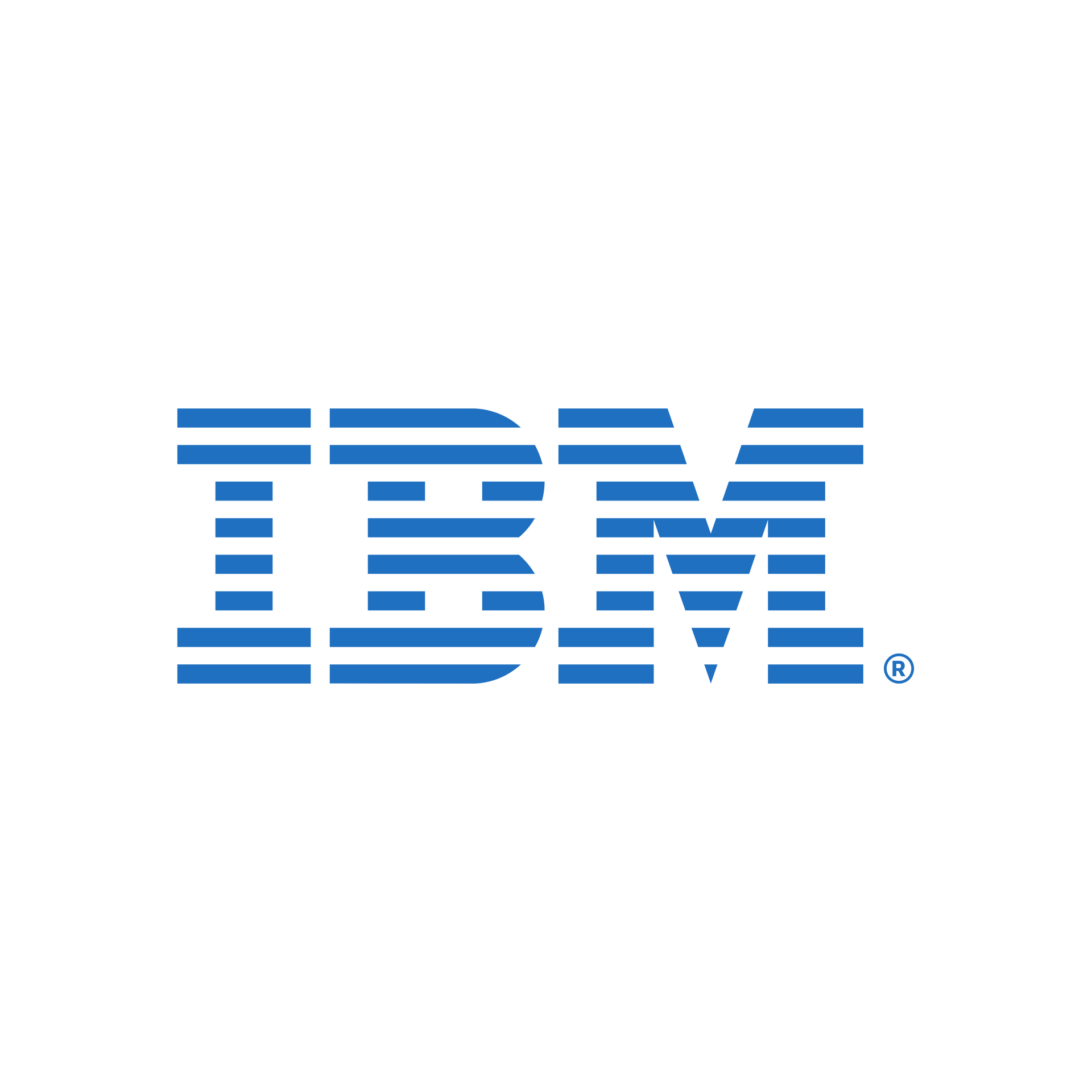 IBM logo in blue on a white background