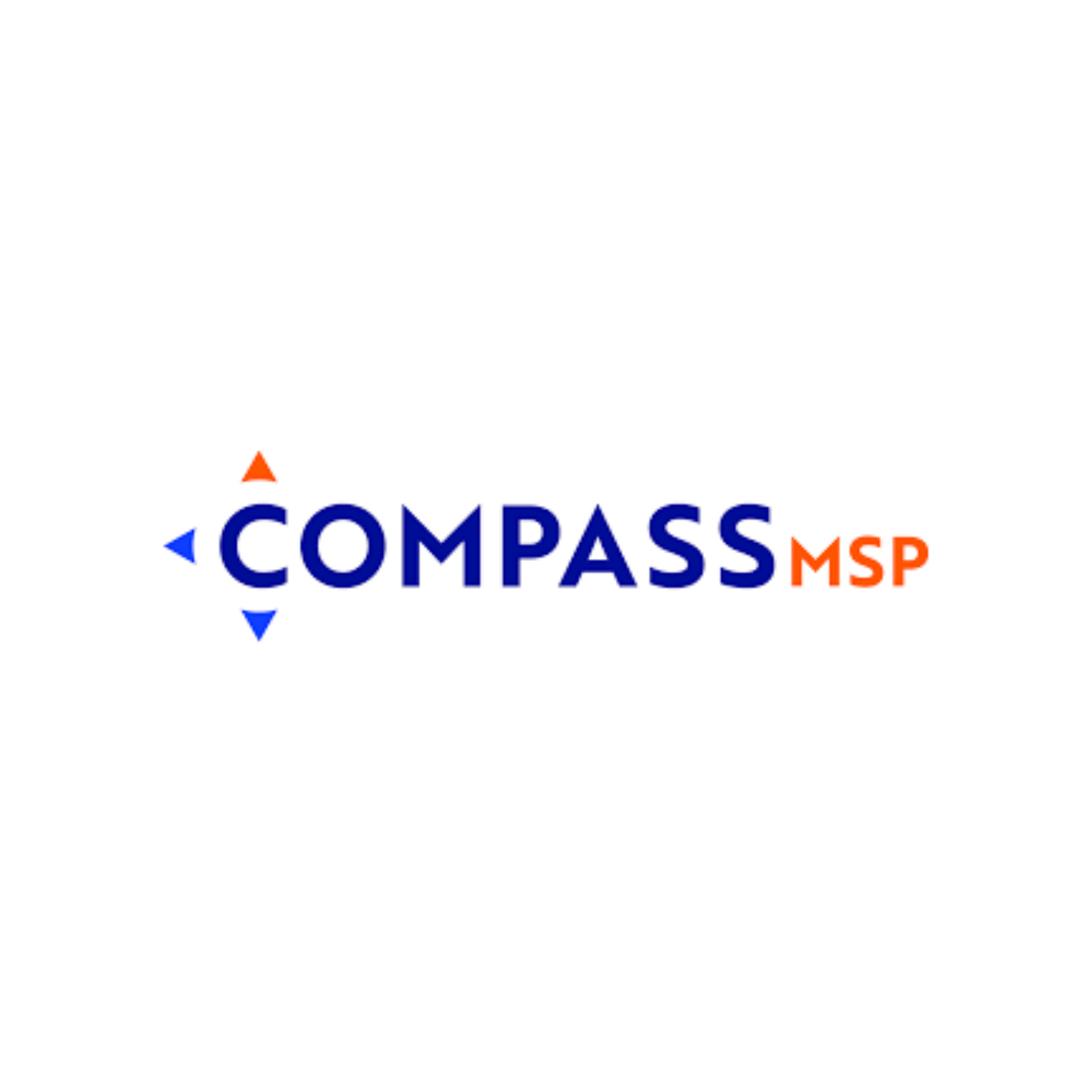 Compass MSP logo in blue and orange on a white background