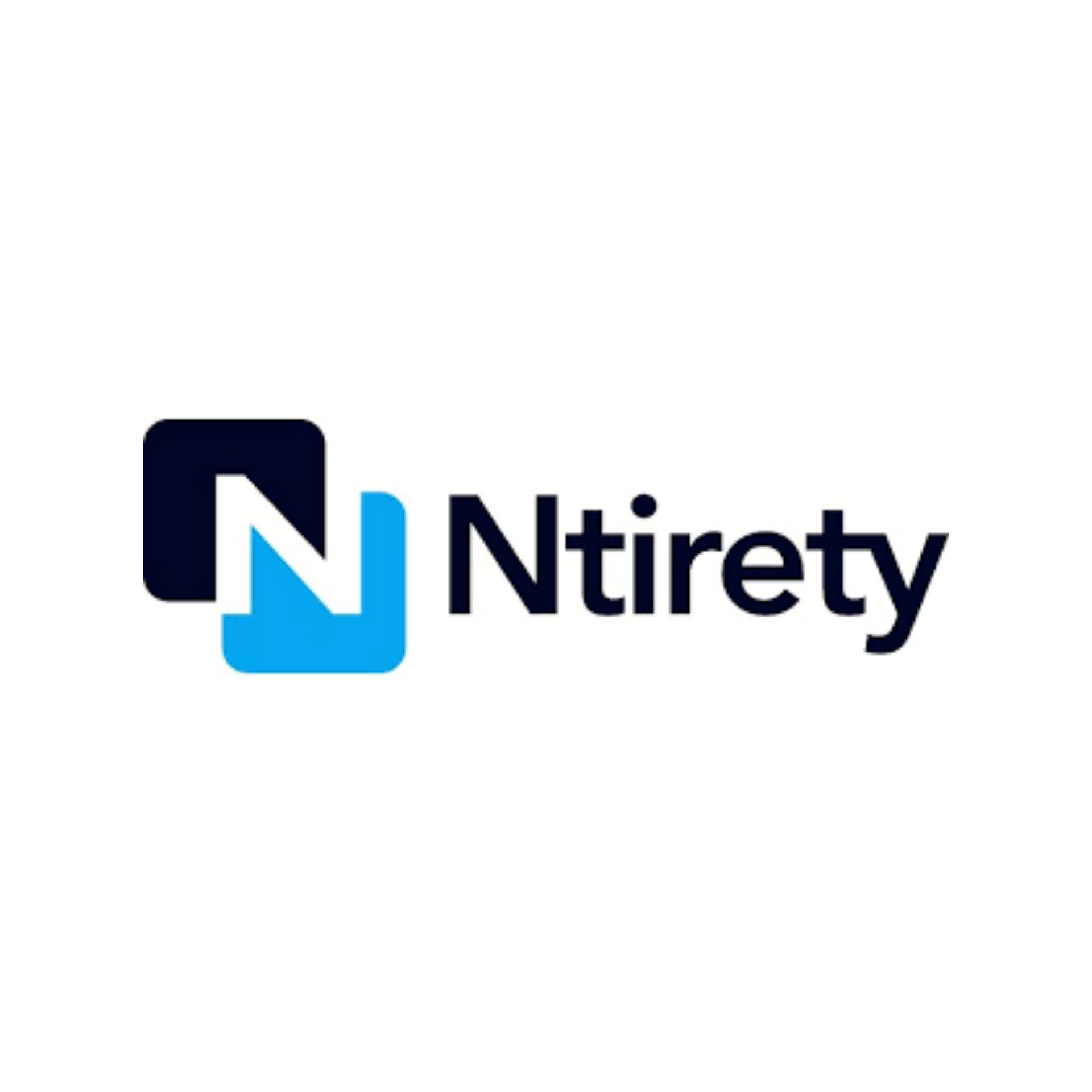 Ntirety logo with navy and blue stylized N icon and black text