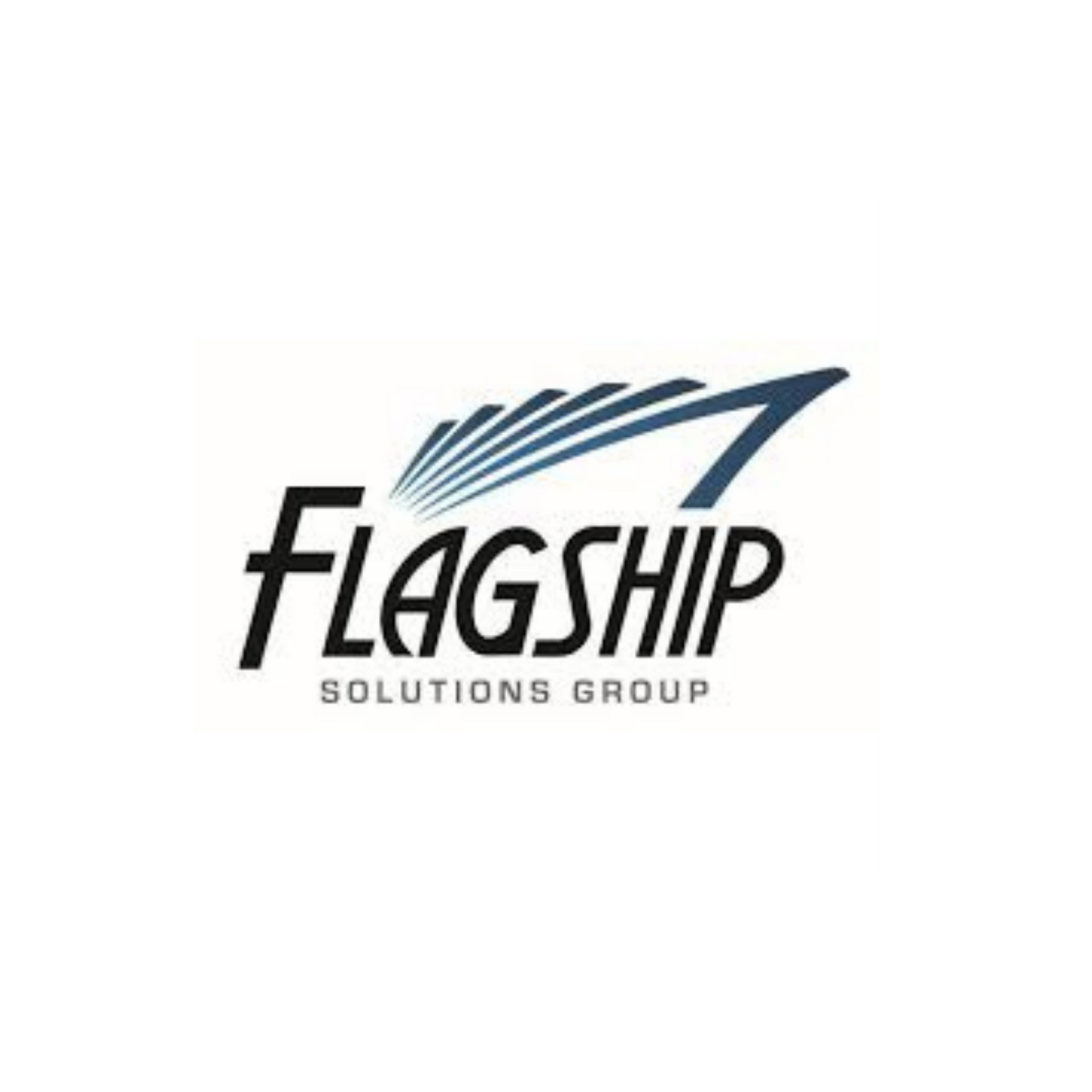 Flagship Solutions Group logo in black and blue on a white background