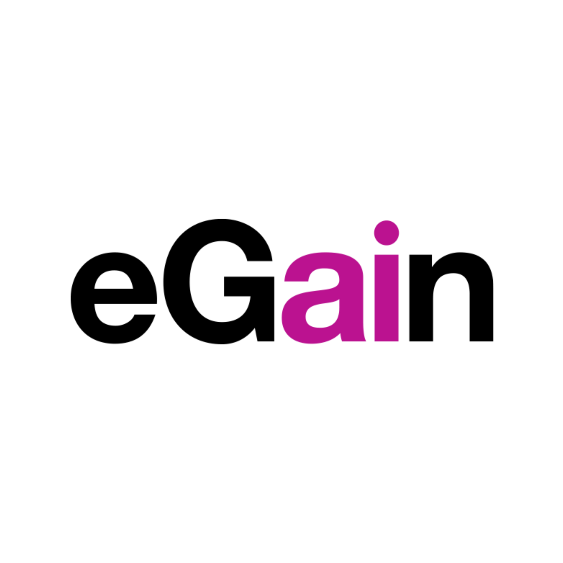 EGain logo with black and magenta text on a white background