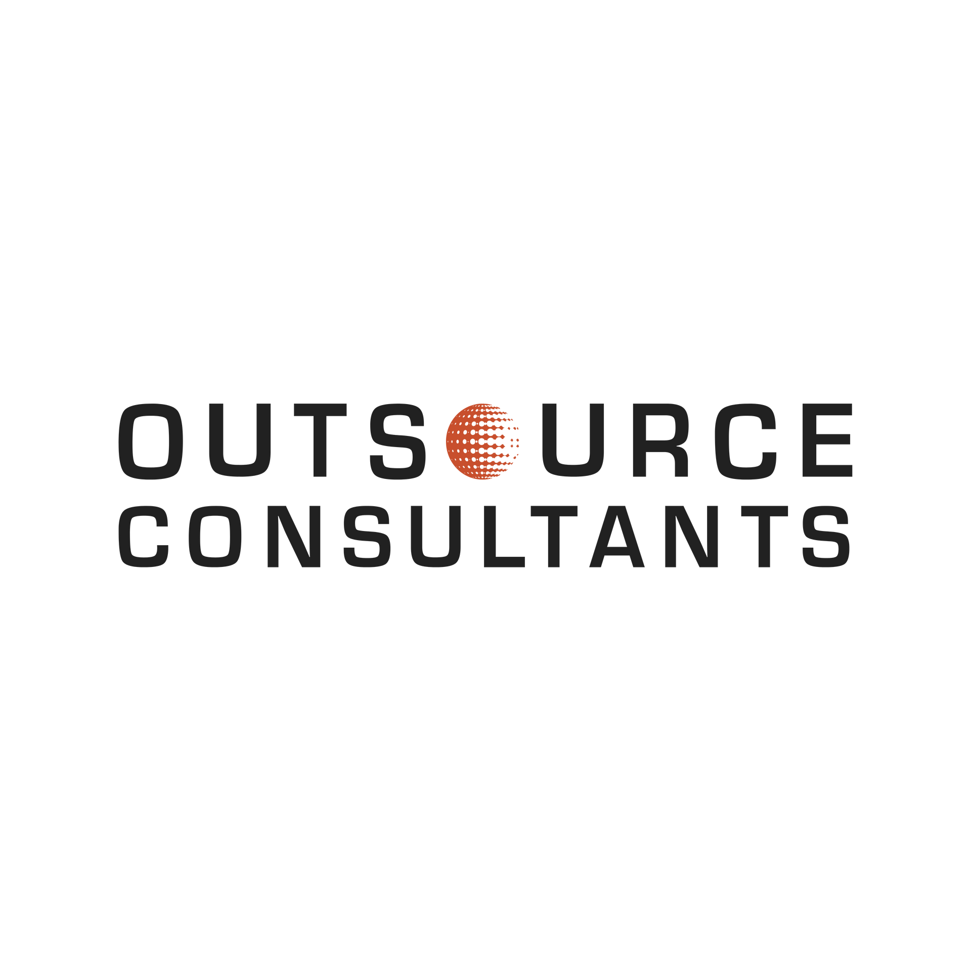 Outsource Consultants logo in black and orange text on a white background
