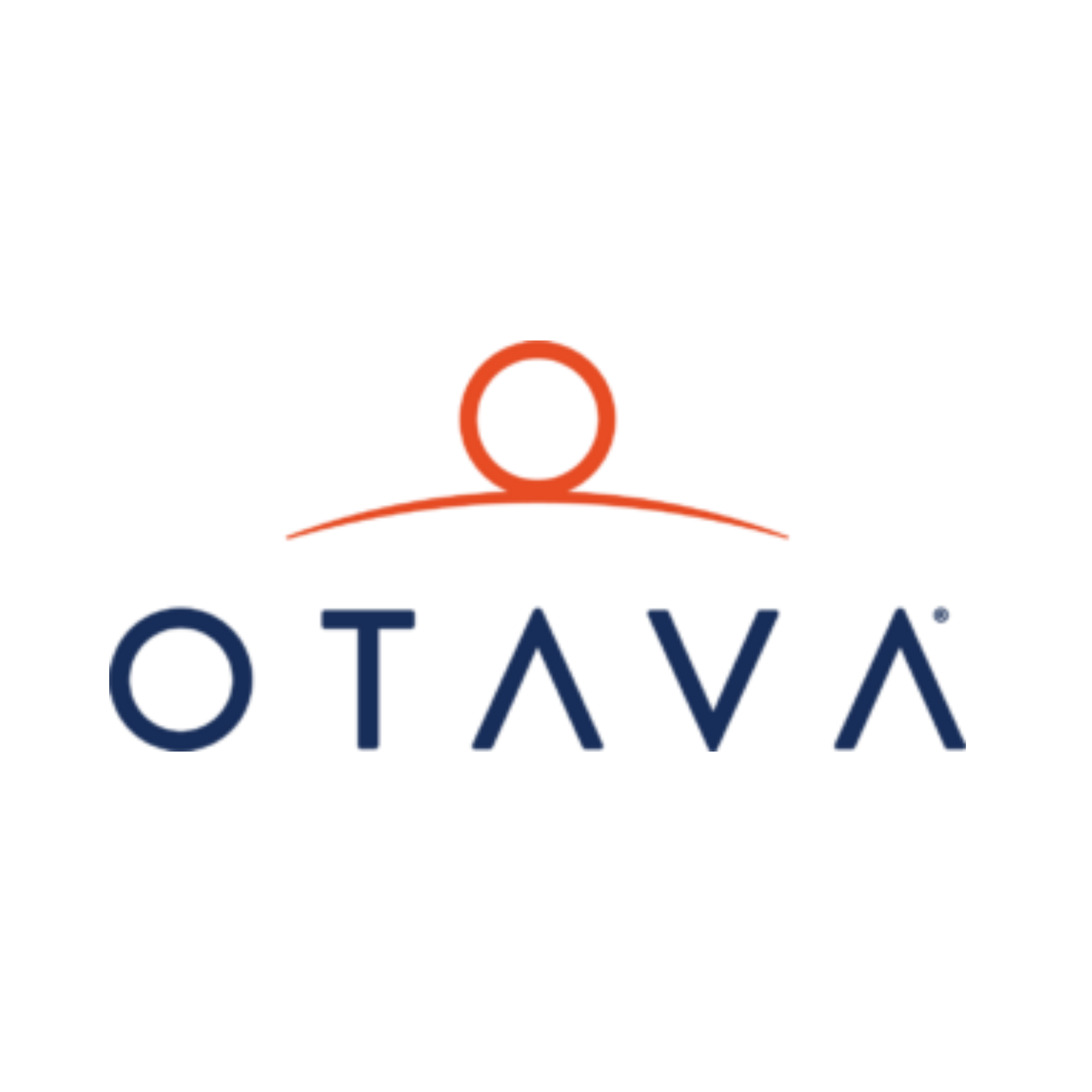 OTAVA logo with navy text and an orange arc and circle above it