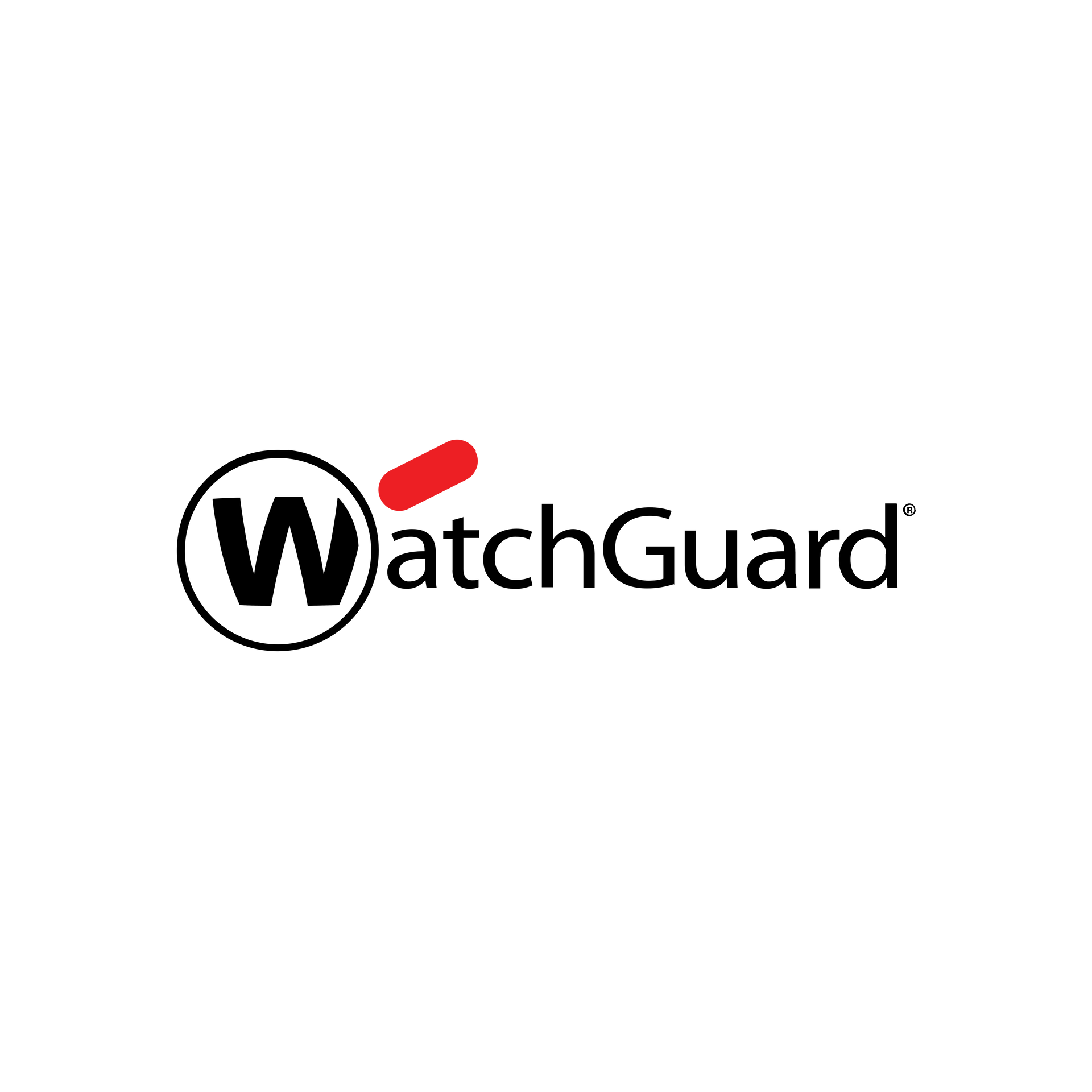 WatchGuard logo in black with a red accent on a white background