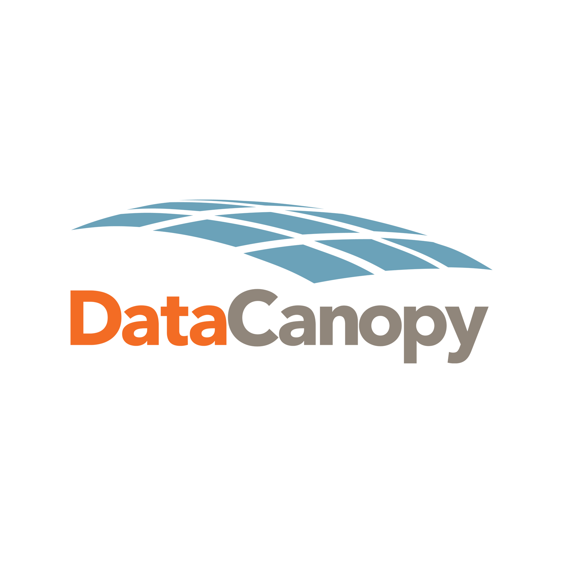 DataCanopy logo with blue arc pattern and orange-gray text on a white background